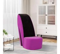 Runheo Chaise Violet en Velours Forme Chaussure à Talon Haut Design Unique avec Coussin rembourré Dossier Ergonomique 43x82,5x85,5 cm pour Salon Bureau Chambre Lecture décoration intérieure
