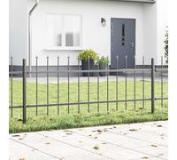 Runheo Clôture de jardin 8 pcs acier revêtu de poudre gris 13,6 x 0,6 m panneaux rigides pour séparation et intimité terrasse balcon extérieur sécurisant