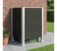 Runheo Clôture de Poubelle Gris 85x85x115 cm en Aluminium et WPC, résistante aux intempéries pour Jardin, abri de Rangement extérieur, Dissimulation de conteneur, Organisation et Protection