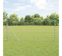 Runheo Clôture de prairie argenté en acier galvanisé 50 x 1 m panneau clôture durable pour jardin terrasse balcon extérieur avec fixation poteau séparation intimité