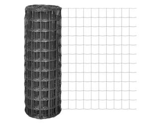 Runheo Clôture Euro acier gris, 10 m x 1,5 m, fil acier recouvert PVC, panneau barrière rigide pour jardin, terrasse, balcon, séparation, occultant extérieur