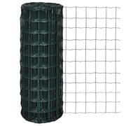 Runheo Clôture euro acier vert 25 m x 1,0 m grillage rigide palissade brise vue jardin terrasse balcon séparation occultant poteau fixation aménagement extérieur