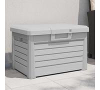 Runheo Coffre à coussins d'extérieur gris 73 x 50,5 x 46,5 cm en polypropylène avec grand espace de rangement verrouillable résistant aux intempéries pour terrasse, balcon et jardin pour l'ordre et la