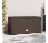 Runheo Coffre de jardin marron 114 x 47 x 60 cm, résistant aux intempéries, imperméable, verrouillable, avec couvercle et roulettes, grand espace de rangement pour coussins, coussins, appareils, idéal