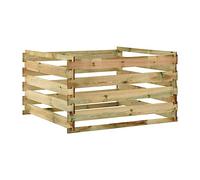 Runheo Composteur de Jardin en Bois de pin imprégné 120x120x70cm pour Recyclage de déchets Verts Fleurs Herbe pelouse Bio Engrais terrasse extérieur Potager Balcon