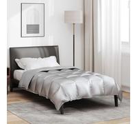 Runheo Couette d'hiver argentée 155 x 220 cm en satin et microfibre avec housse respirante, absorbant l'humidité, hypoallergénique, chaude pour l'hiver et l'été