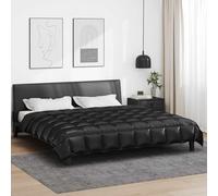Runheo Couette d'hiver noire 200 x 200 cm en satin et microfibre, respirante, lavable, hypoallergénique, thermorégulatrice, légère, chaude pour l'été et l'hiver