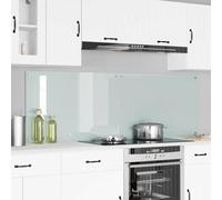Runheo Crédence Cuisine en Verre trempé Blanc 90 x 60 cm pour Espace Moderne, Durable, thermorésistante, Facile d'entretien, 2 pièces pour Plan de Travail élégant et Pratique