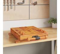 Runheo Dessus d'établi en bois massif d'acacia 52x44x9,5 cm avec étau pour atelier bricolage garage table de travail pliant support robuste et stable