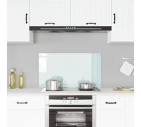 Runheo Dosseret de Cuisine en Verre trempé Couleur Lait 90x50 cm, Protection Contre éclaboussures, Facile à Nettoyer, thermorésistant, Installation Simple pour décoration Pratique
