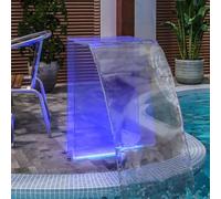 Runheo Élément cascade acrylique 51 cm avec éclairage LED RVB pour jardin et bassin avec télécommande - Pompe à économie d'énergie de 8,4 W - Idéal pour terrasse, balcon, salon, détente en plein air