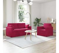 Runheo Ensemble canapé 2 pièces Bordeaux Velours modulable 158 x 78 x 80 cm Cadre métal Noir canapé d'angle Convertible déhoussable Salon séjour Chambre Bureau