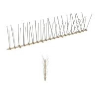 Runheo Ensemble de 20 Pointes à 4 rangées en Plastique et Acier Inoxydable pour Dissuasion Oiseaux Chat Renard Rongeur sur Jardin Balcon terrasse Protection extérieure