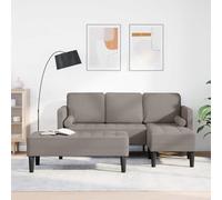 Runheo Ensemble de canapé modulable 2 pièces Taupe en Polyester avec Pouf, Design Moderne, Assise Confortable pour Salon séjour Bureau, Cadre Bois Robuste, monté Facilement