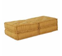 Runheo Ensemble de canapé modulaire 2 pièces, canapé en tissu jaune, 140 x 70 x 36 cm, coussin d'assise respirant avec soulagement ergonomique du dos et du coccyx, lavable