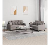 Runheo Ensemble de canapés 2 pièces en Tissu Taupe avec Coussins, canapé Convertible réversible modulable, Banquette Confortable pour Salon séjour Bureau Chambre