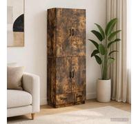 Runheo Ensemble de Meubles 2 pièces en chêne fumé en Bois d'ingénierie avec rangements modulables pour Salon, Bureau ou Chambre avec tiroirs, étagères, Portes et connectivité USB