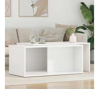 Runheo Ensemble de Tables Basses 2 pièces Bois d'ingénierie Blanc 90x48x40 cm et 88x45x38,5 cm Design Moderne Salon séjour intérieur Meuble Console Pratique