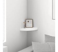 Runheo Étagère d'angle Flottante Blanc Brillant en MDF alvéolé 25 x 25 x 3,8 cm avec Support métallique Invisible pour Rangement, bibliothèque, Salon, Chambre, Bureau et décoration Murale Design