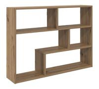 Runheo Étagère Murale Bois d'ingénierie Marron 95 x 20 x 69,5 cm Tablette de Rangement Multifonction Design Flottant pour Salon Chambre Bureau Cuisine, Pratique et Stable