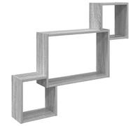 Runheo Étagère Murale en Bois d'ingénierie Gris 91,5 x 15 x 76 cm, Support Mural Multifonction pour Salon Chambre Bureau, Tablette de Rangement Design
