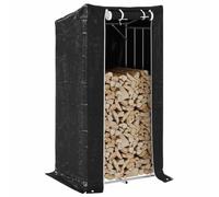 Runheo Étagère pour bois de chauffage avec protection contre la pluie en acier galvanisé - 150 x 80 x 200 cm - Support pour bois de cheminée avec grand rangement et housse résistante aux intempéries