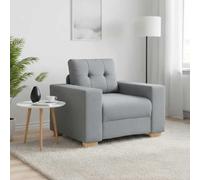 Runheo Fauteuil canapé Gris Clair en Tissu Polyester 100x78x80 cm avec Mousse épaisse, Cadre Robuste en métal et contreplaqué, Design Moderne pour Salon, Bureau ou Chambre Relaxant