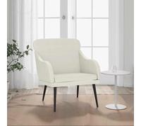 Runheo Fauteuil crème en Velours 63x76x80 cm avec Dossier rembourré et accoudoirs, siège Confortable pour Salon Bureau Chambre Lecture intérieur Design Robuste en métal