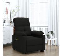 Runheo Fauteuil électrique Relaxant inclinable en Tissu Noir avec Massage Chauffant et télécommande pour Salon séjour Chambre Senior mobilité Confort Ergonomique