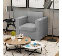 Runheo Fauteuil Gris foncé Tissu rembourré Confort Chaise siège Salon Bureau avec accoudoir Coussin Amovible Cadre Bois Pieds métal Design élégant