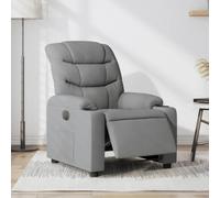 Runheo Fauteuil inclinable électrique Gris Clair en Tissu, siège rembourré avec accoudoirs Larges, Moteur électrique réglable, Design Confortable pour Salon Bureau Chambre Lecture