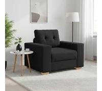 Runheo Fauteuil Noir en Tissu 100x78x80 cm, canapé Divan méridienne Convertible modulable Relax pour Salon séjour Bureau, Design scandinave Moderne avec Coussins Mousse Fibre, Cadre Robuste
