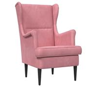 Runheo Fauteuil Rose Velours avec Coussin Amovible, Siège Rembourré, Pieds en Bois Massif, Cadre Métal et Bois Durable, Design Contemporain pour Salon Chambre Bureau Coin Lecture