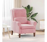 Runheo Fauteuil Rose Velours Chaise Design Ergonomique avec accoudoir et Dossier Haut pour Salon Bureau intérieur, siège Confortable rembourré, Pieds en Bois Massif Stable et Tissu Doux
