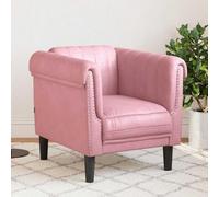 Runheo Fauteuil Velours Rose 80x77x74 cm siège Confortable Design Moderne Salon séjour Chambre scandinave canapé Convertible modulable Relax