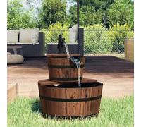 Runheo Fontaine à Eau en Bois de Sapin Massif avec Pompe Cascade pour Jardin extérieur et intérieur Bassin décoratif Ambiance Zen terrasse Patio Balcon