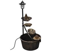 Runheo Fontaine à LED Vintage en Plastique et Acier pour intérieur avec Pompe Incluse pour décoration Murale, Bassin ou terrasse, Effet spectaculaire, Dimensions 52 x 41,5 x 91 cm, Couleur Bronze