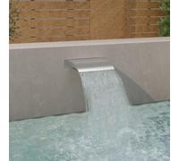Runheo Fontaine de Piscine en Acier Inoxydable argentée 45x26x13 cm pour Bassin, Jardin, extérieur ou intérieur, décoration Zen, Son Relaxant et Flux d'eau Constant