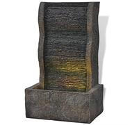 Runheo Fontaine d'intérieur avec Lampe LED en résine synthétique, décoration Zen avec Cascade d'eau, système de Pompe et éclairage LED pour terrasse Patio et Espace Relaxation