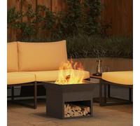 Runheo Foyer noir en acier 50 x 50 x 40 cm extérieur jardin terrasse chaleur flamme chauffage atmosphère romantique