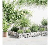 Runheo Jardinière en gabion acier galvanisé 120x120x20 cm, panneau grillage rigide pour jardin terrasse balcon, barrière palissade occultant séparation intimité, poteau fixation claustra extérieur