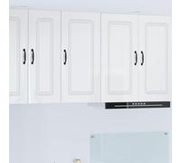 Runheo Kalmar Armoire de cuisine, buffet, buffet, commode, haute, armoire suspendue, armoire basse, armoire multifonction, vitrine - Blanc brillant - 40 x 31 x 80 cm