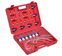 Runheo Kit d'adaptateurs de débitmètre diesel pour 6 injecteurs, 24 adaptateurs Bosch Siemens Denso Delphi, flacons doseurs 105 ml, atelier diagnostic pour l'entretien et la réparation de la voiture