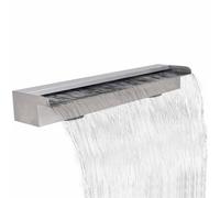 Runheo Lame d'eau rectangulaire pour Piscine en Acier Inoxydable 90 cm pour Bassin, décoration Murale extérieure ou intérieure, Ambiance Zen, Relaxation, Installation Facile