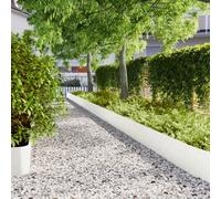 Runheo Lot de 10 bordures de pelouse blanches en acier laminé à froid - 25 x 103 cm - Bordure flexible pour jardin, cour, terrasse, chemin et protection des plantes - Avec bord de coupe flexible
