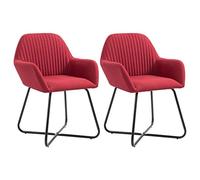 Runheo Lot de 2 chaises de salle à manger - Housse en tissu - Bordeaux - 61 x 61 x 84 cm - Moderne - Pour cuisine, salon - Pieds en acier stables - Grand confort d'assise