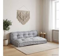 Runheo Lot de 2 coussins de canapé en palettes - Gris - 120 x 80 x 38 cm - Tissu - Coussin d'assise modulaire pour intérieur et extérieur - Coussin d'assise ergonomique avec antidérapant