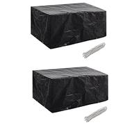 Runheo Lot de 2 housses de protection imperméables pour meubles de jardin, avec 8 œillets en aluminium, 180 x 140 x 90 cm, housse de protection résistante aux intempéries pour meubles en rotin, capot