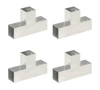 Runheo Lot de 4 connecteurs de poteau en T en métal galvanisé 81 x 81 mm pour poteaux de clôture et barre transversale, connexion stable pour clôture de jardin, terrasse, extérieur, bois et métal