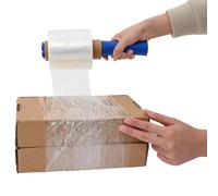 Runheo Lot de 50 rouleaux de film étirable transparent 23 μm 10 cm x 150 m, matériau d'emballage PE pour carton, transport, stockage comme housse de protection pour colis